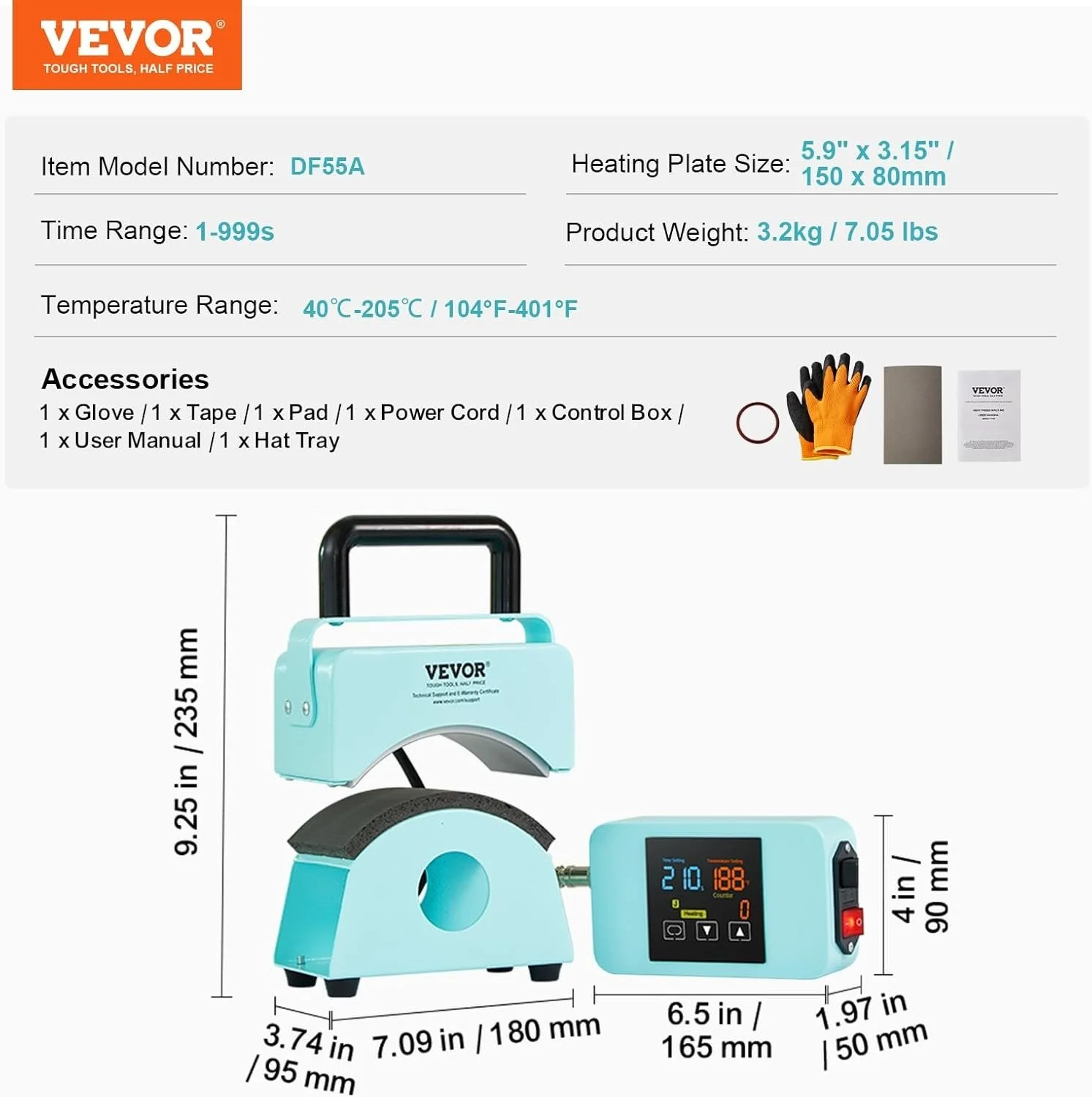 Настільний прес для сублімації VEVOR DF55A Blue, фото №7 Настільний прес для сублімації VEVOR DF55A Blue, фото №7