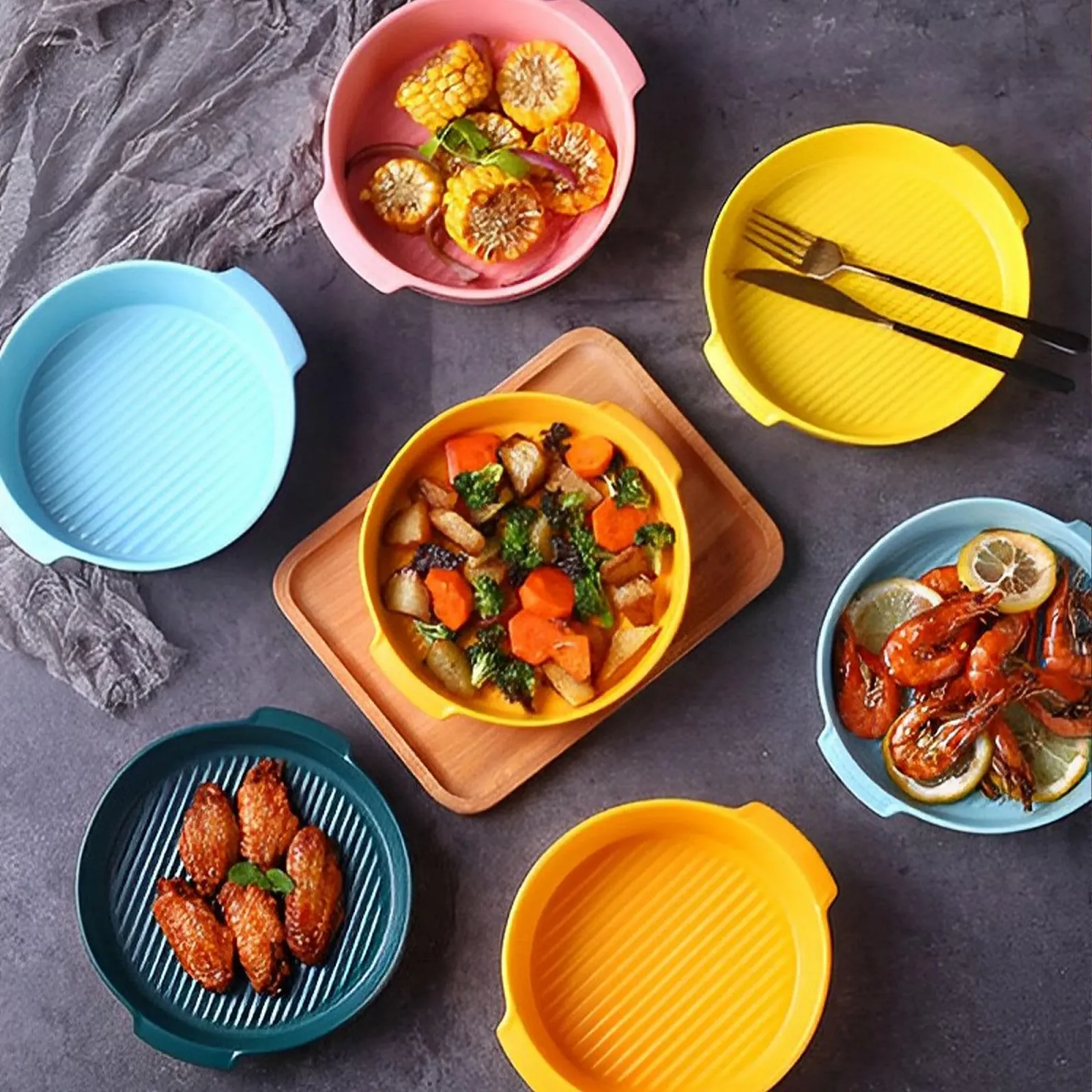 Форма для запекания круглая керамическая 800 мл 7 дюймов Green-B, фото №5 Форма для запекания круглая керамическая 800 мл 7 дюймов Green-B, фото №5