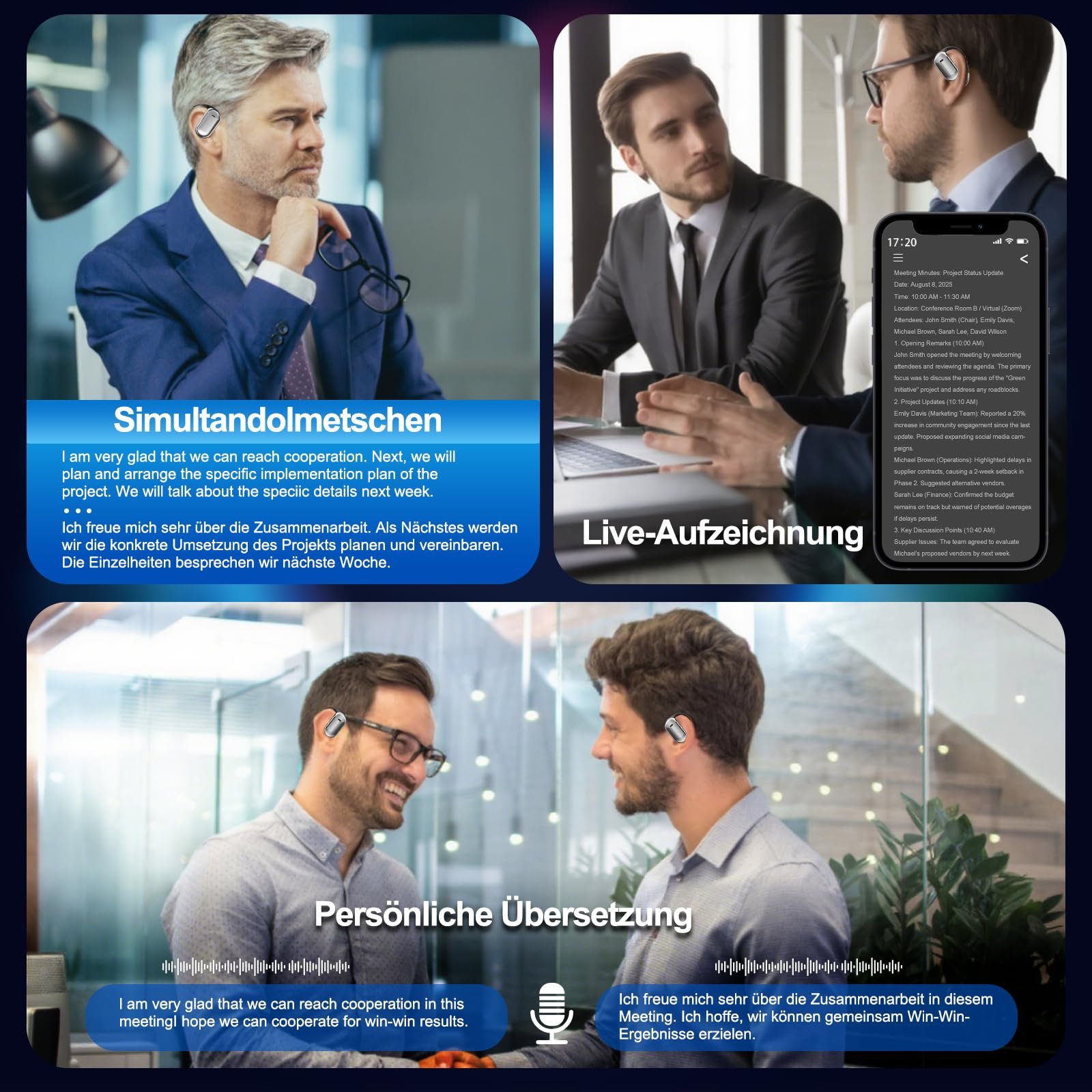 Навушники для перекладу Ki з сенсорним LCD екраном, фото №5 Навушники для перекладу Ki з сенсорним LCD екраном, фото №5