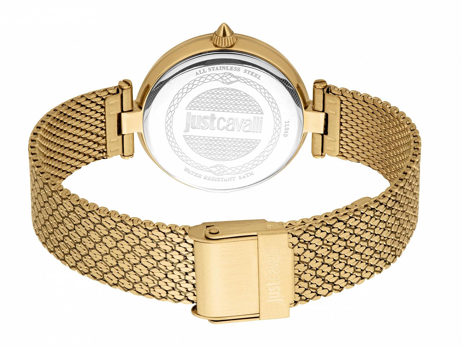 Женские аналоговые часы Just Cavalli JC1L240M0035, кварцевые, золотистый, браслет из нержавеющей стали, фото №3