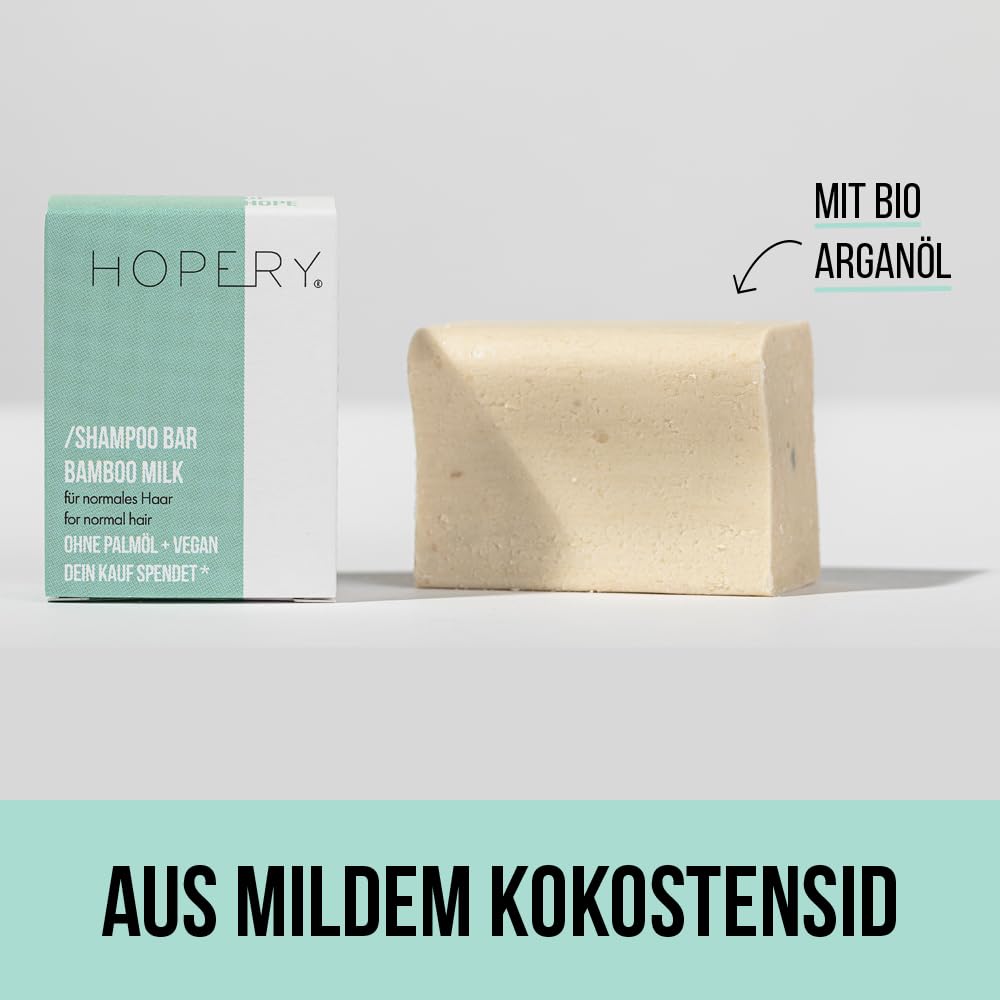 Тверде Hopery Шампунь Bamboo & Milk 95 г Для нормального волосся Веган Без пальмової олії, фото №4