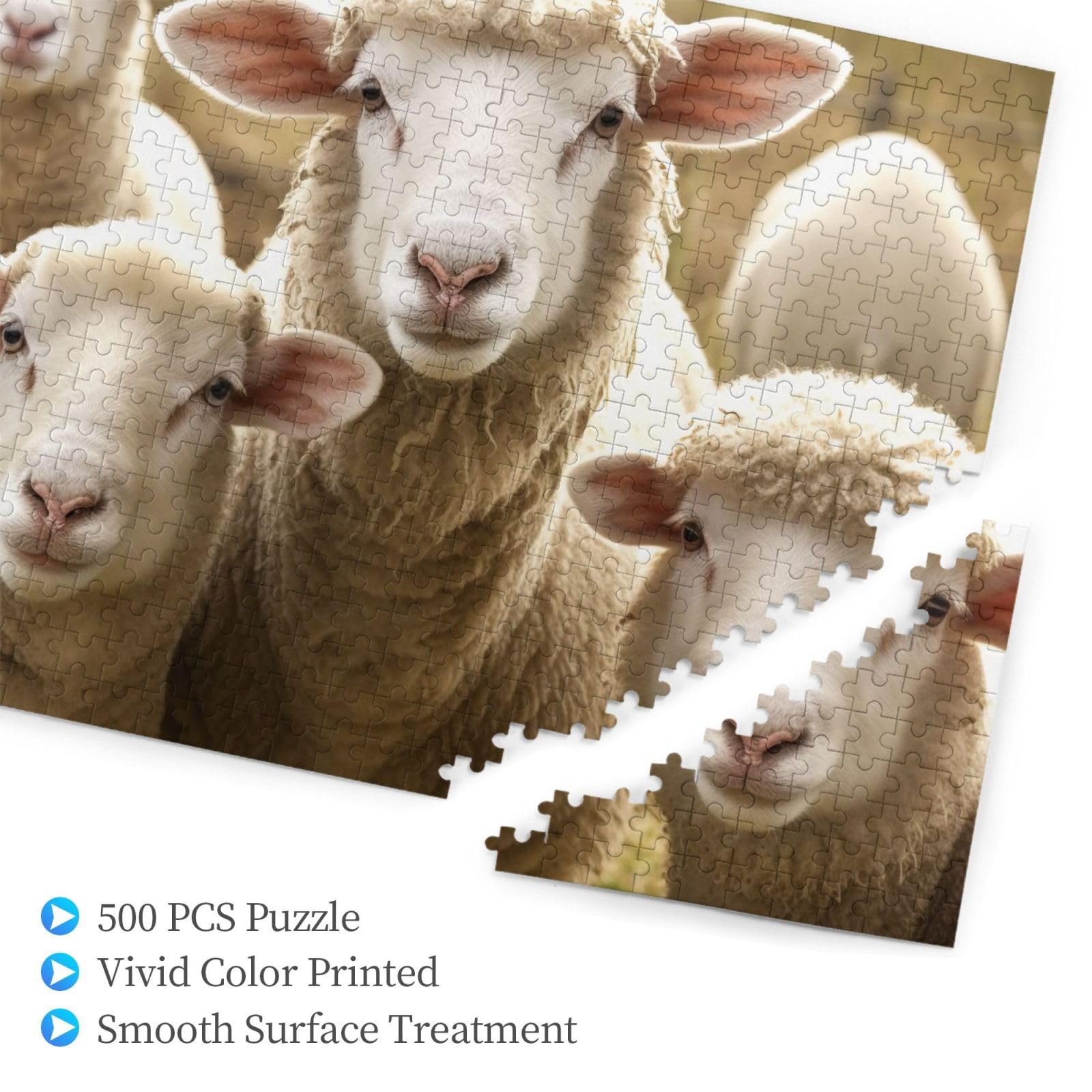 Пазл Sheep and Lambs 500 деталей деревянный 52 x 38 см, фото №2