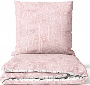 Постільна білизна Leonado Vicenti Renforcé 100% Cotton Reversible Diamond Design 135 x 200 см Рожево-біла - Фото 1