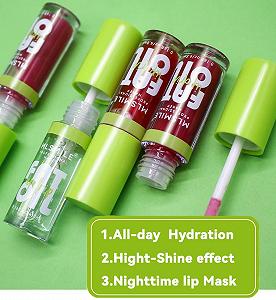 Блеск для губ Lip Oil 4 цвета, большая кисточка, увлажняющий, прозрачный, блестящий финиш (B) synthetic.ua - Фото 1