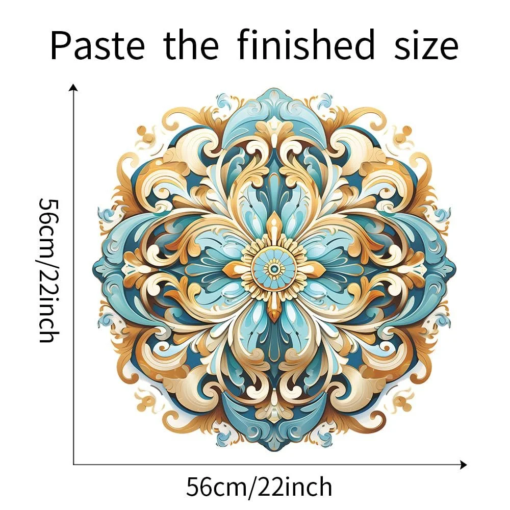 Наклейка на стену HGDESIGN Мандала Сине-зеленая 56 x 56 см, фото №5