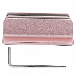 Вертикальная подставка для ноутбука NUOBESTY Алюминиевая с двойными слотами Прочный держатель для ноутбука Планшета и ПК для офиса и дома Экономия места Регулируемая основа Золотой - Фото 1