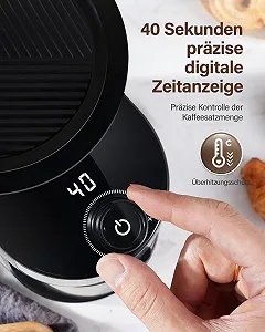 Кофемолка электрическая SHARDOR с 25 настройками помола, цифровым дисплеем, дисковая для эспрессо, капельного кофе и френч-пресса, 200 Вт, контейнер для зерен 200 г synthetic.ua - Фото 1