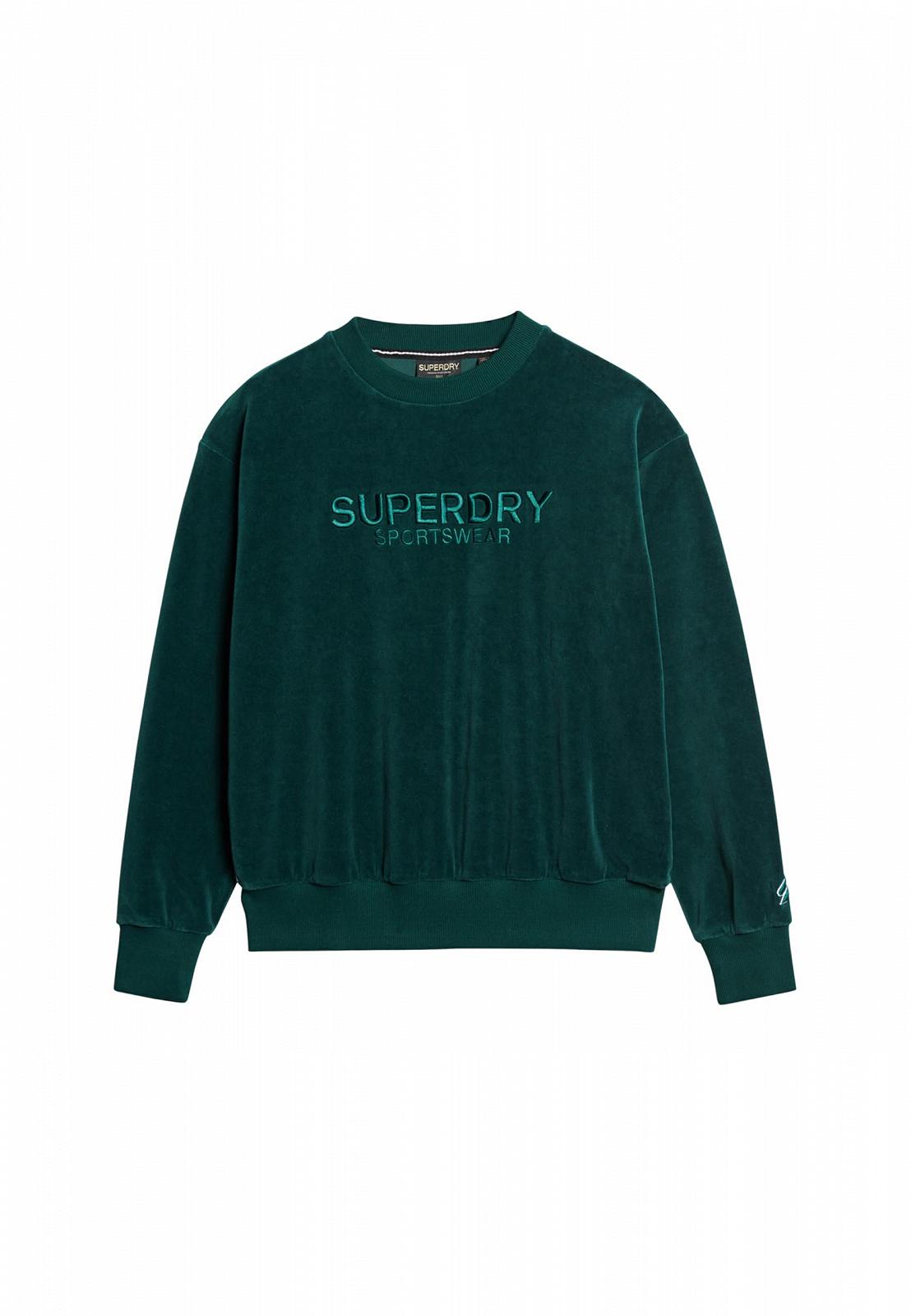 Женский Свитшот Superdry Boxy Velour Crewneck с Графическим Принтом, фото №1