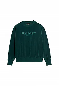 Женский Свитшот Superdry Boxy Velour Crewneck с Графическим Принтом - Фото 1