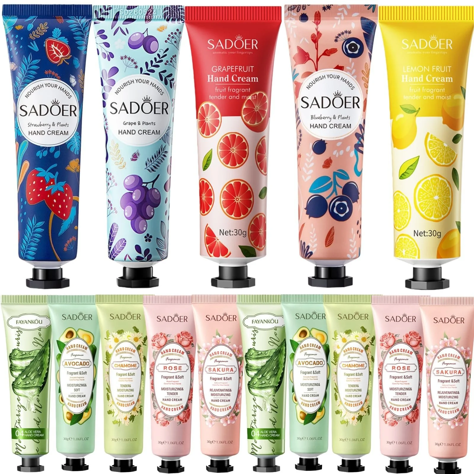 Крем для рук Luthando Міні набір 15 x 30 мл Ароматизований Зволожуючий Крем для Рук та Ніг, фото №1