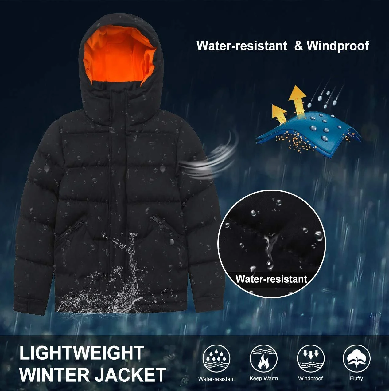 Зимове пальто для хлопчиків SOLOCOTE Легка Утеплена Зимова, фото №4