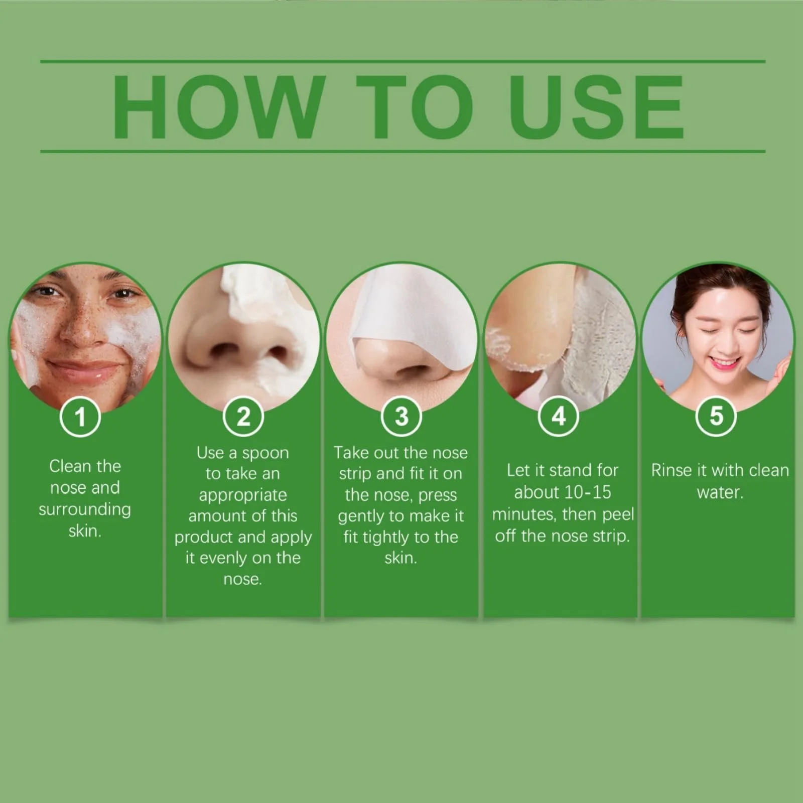 Маска для видалення чорних цяток (60 шт. в упаковці), смужки для глибокого очищення пор, фото №5 Маска для видалення чорних цяток (60 шт. в упаковці), смужки для глибокого очищення пор, фото №5