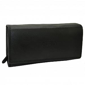 Кошелек Женский из кожи Nappa Finest Дизайн German с большим пространством для хранения, черный, современный - Фото 1