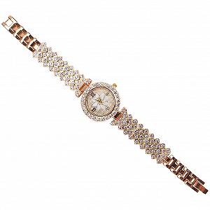 Кварцевые часы OATIPHO Diamond Женские Серебряные Часы Золотые Часы Золотые Часы со сверкающими акцентами и стразами - Фото 1