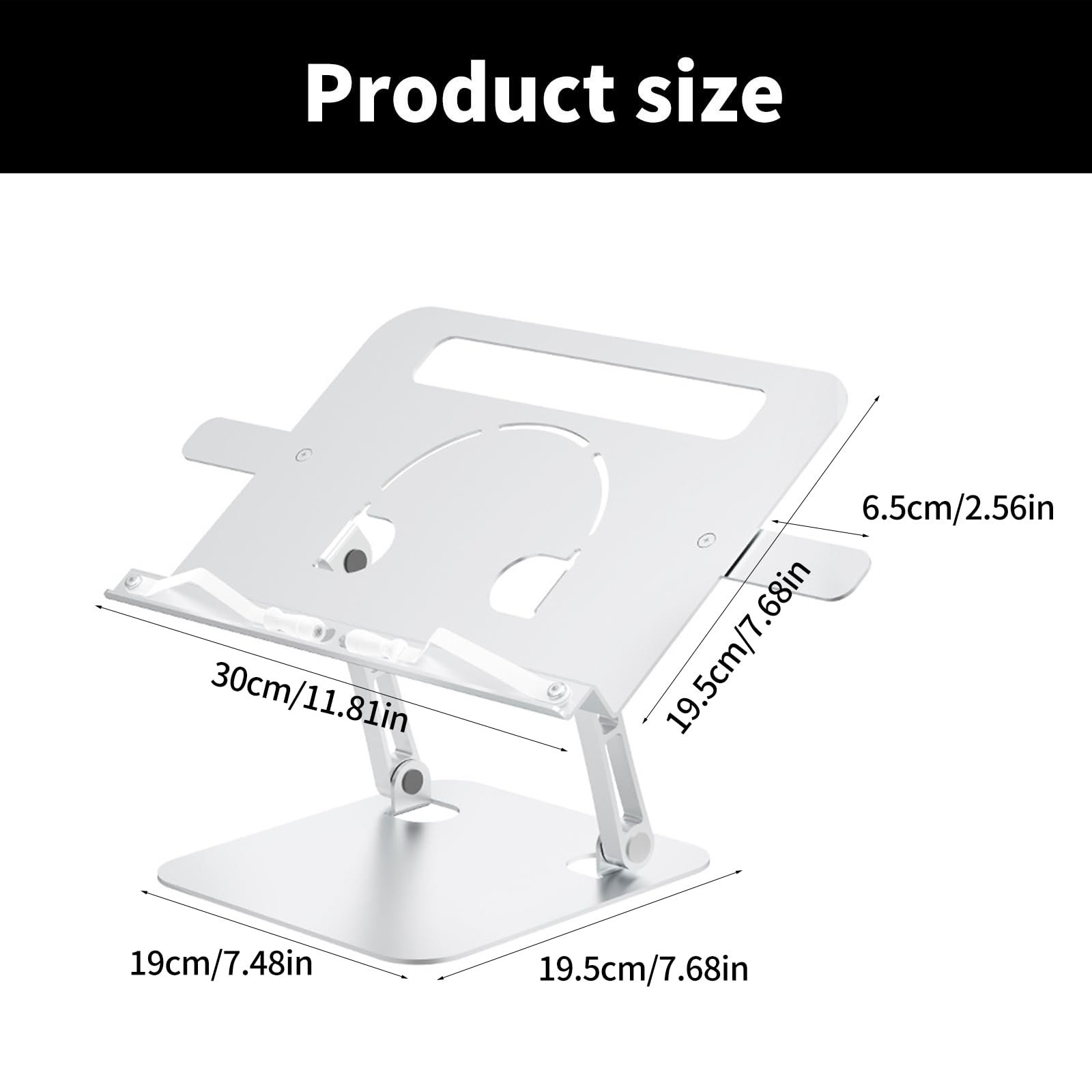 Регульована Підставка для Ноутбука Портативна Алюмінієва Складана Ергономічна для Комп'ютера, фото №8