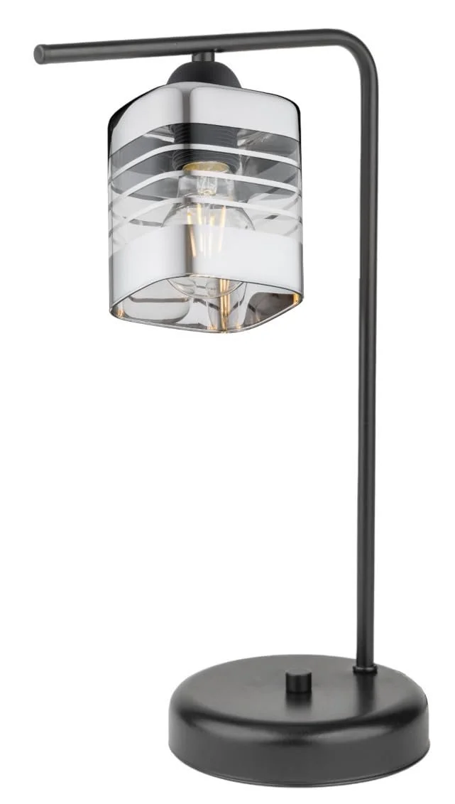 Настільна лампа Loft Metal Glass Silver 1-Bulb E27 Чорний, фото №5