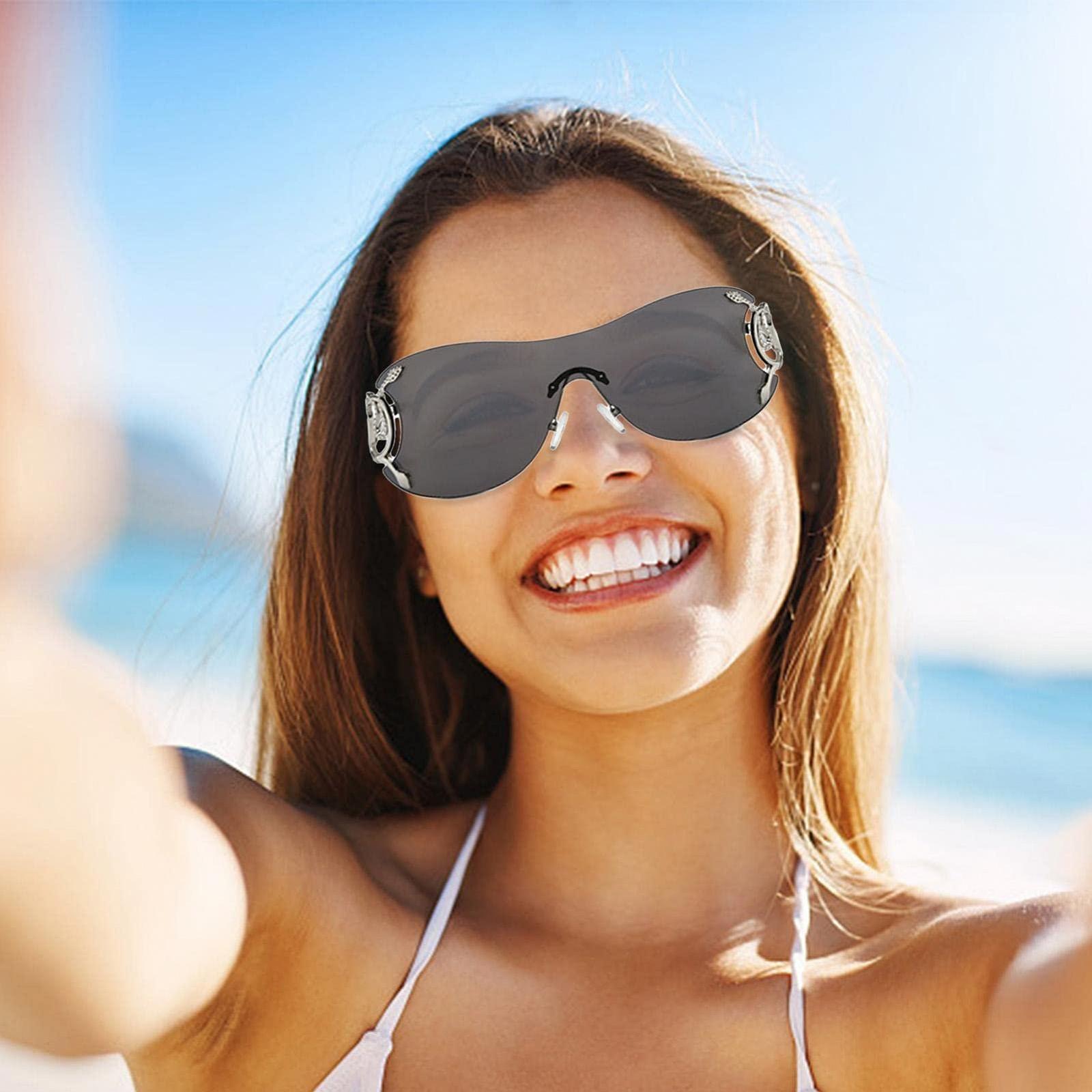 Солнцезащитные очки Y2K Generisch для женщин UV-стойкие змеиные Y2K большие для ежедневного использования, фото №3