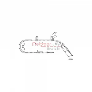 Трос стоянкового гальма METZGER 10.7483 для VW, задній правий - Фото 1