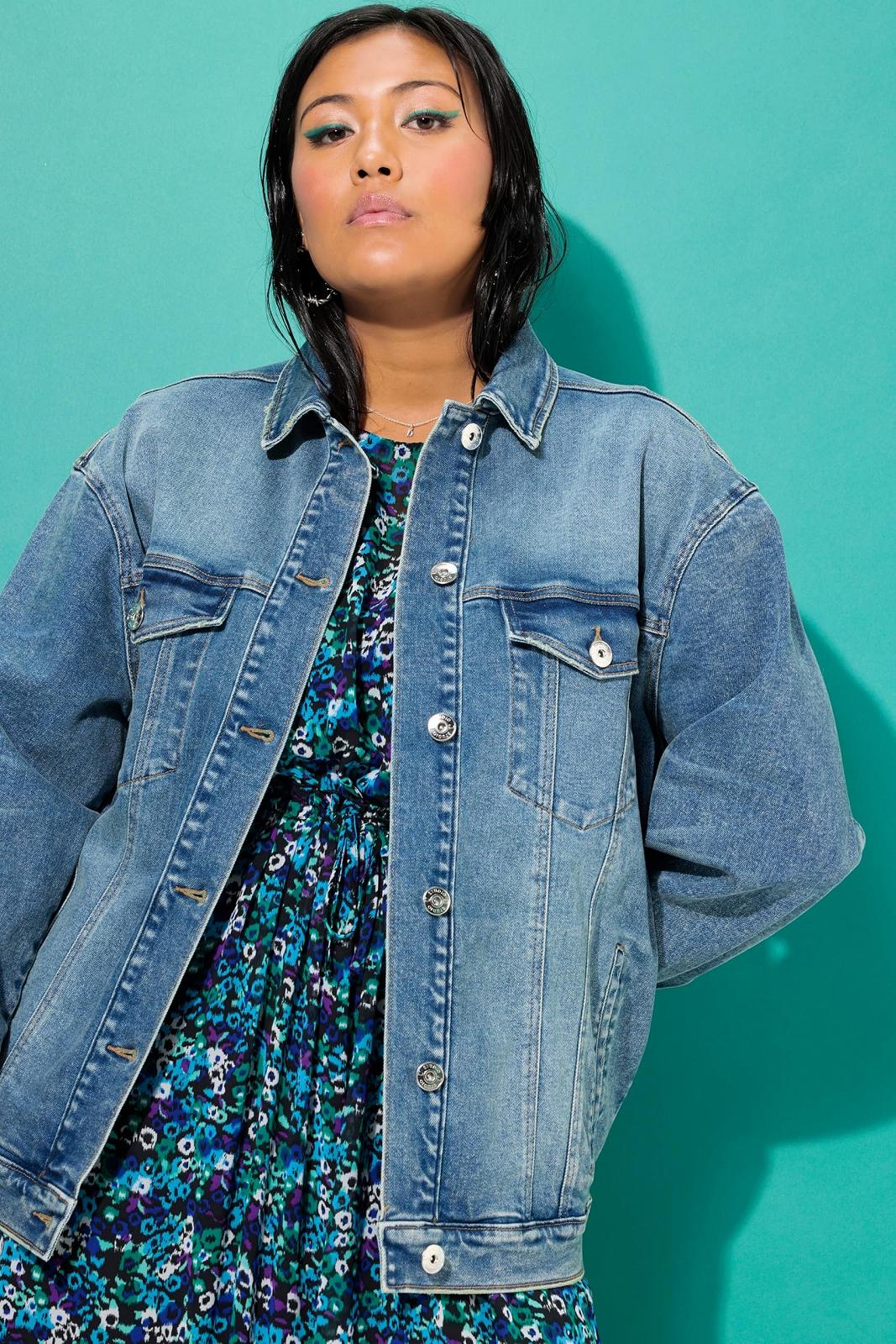 Джинсовая куртка Studio Untold Plus Size Oversized Light Washed 836255, фото №8