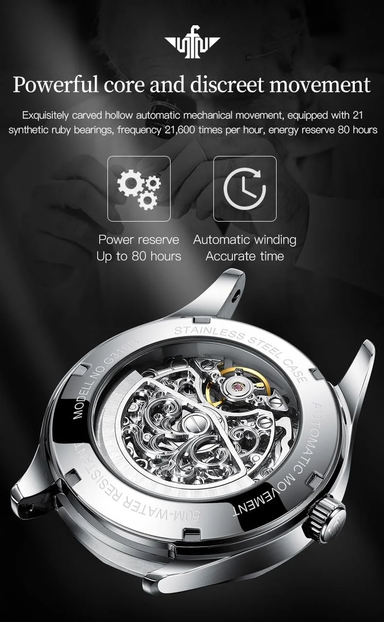 Механические Часы OUPINKE Мужские Автоматические Роскошные Самозаводящиеся Сапфировое Стекло Водонепроницаемые Вольфрамовый Стальной Ремешок Скелетон, фото №1 Механические Часы OUPINKE Мужские Автоматические Роскошные Самозаводящиеся Сапфировое Стекло Водонепроницаемые Вольфрамовый Стальной Ремешок Скелетон, фото №1