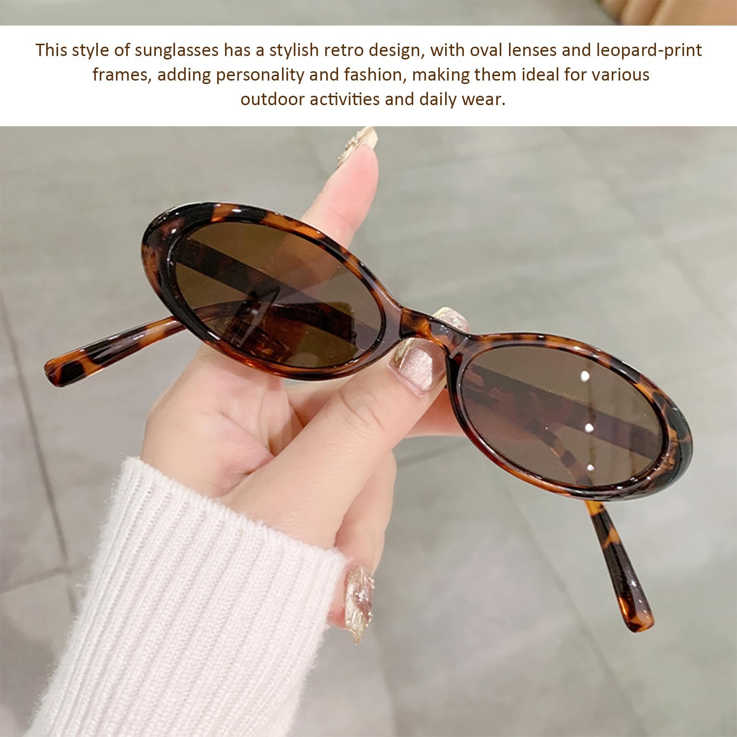 Сонцезахисні окуляри ретро CHROMACRAFT, овальні, поляризовані, модні, леопардовий колір, фото №4