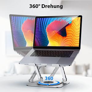 Підставка для ноутбука алюмінієва з обертовою основою на 360 synthetic.ua - Фото 1