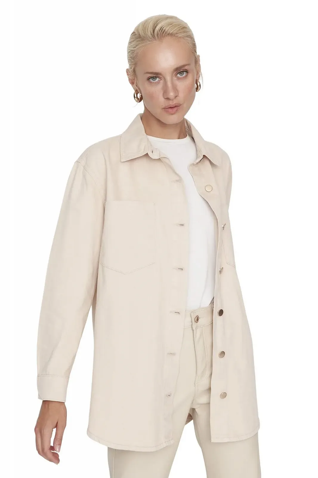 Куртка TRENDYOL Облегающий Стандартный Однотонный, фото №1