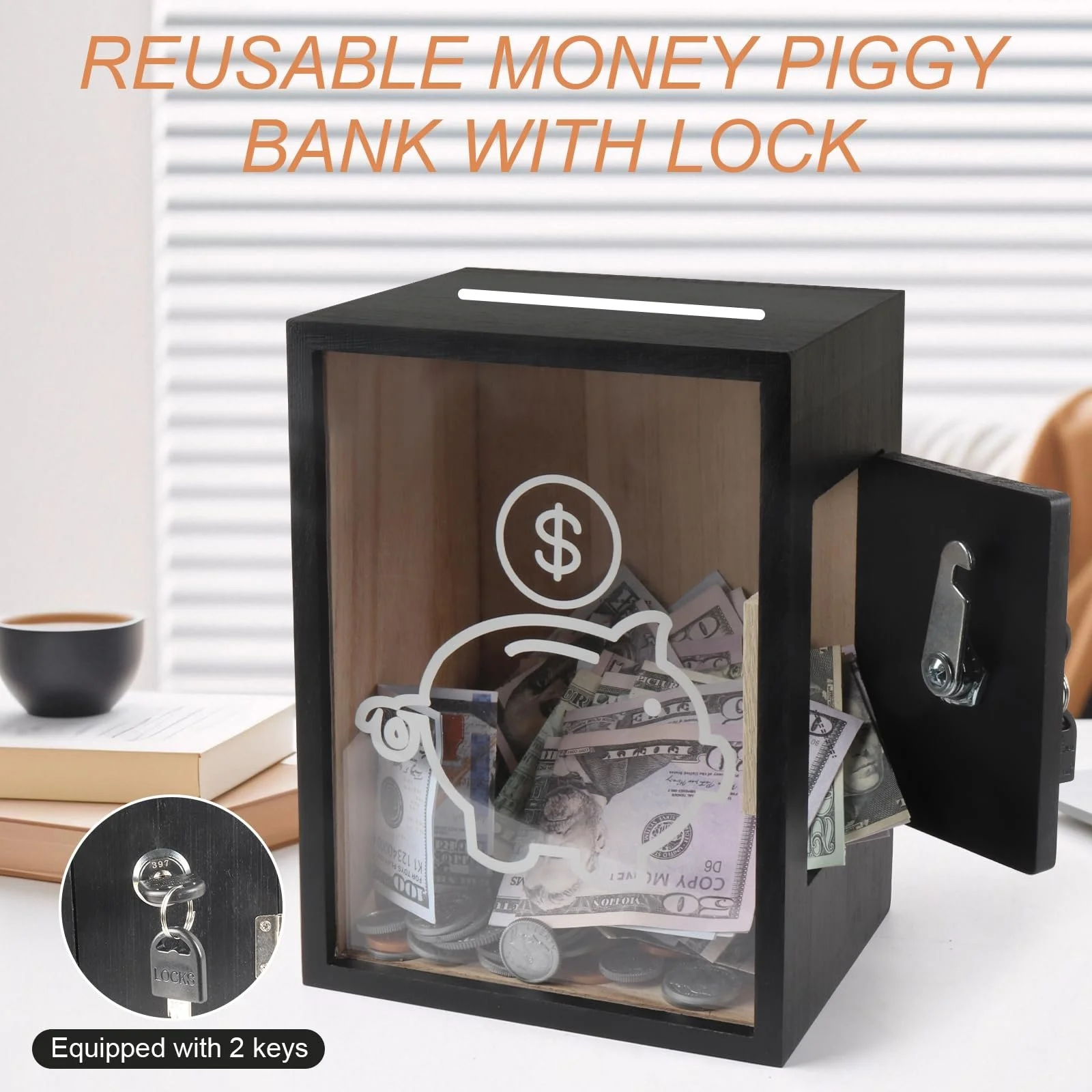 Скарбничка прозора із замком, фото №3