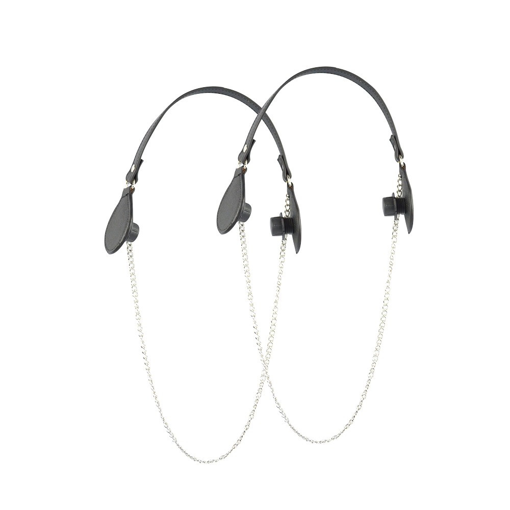 Качественные короткие ручки с цепочками 48 см черные, фото №1 Качественные короткие ручки с цепочками 48 см черные, фото №1