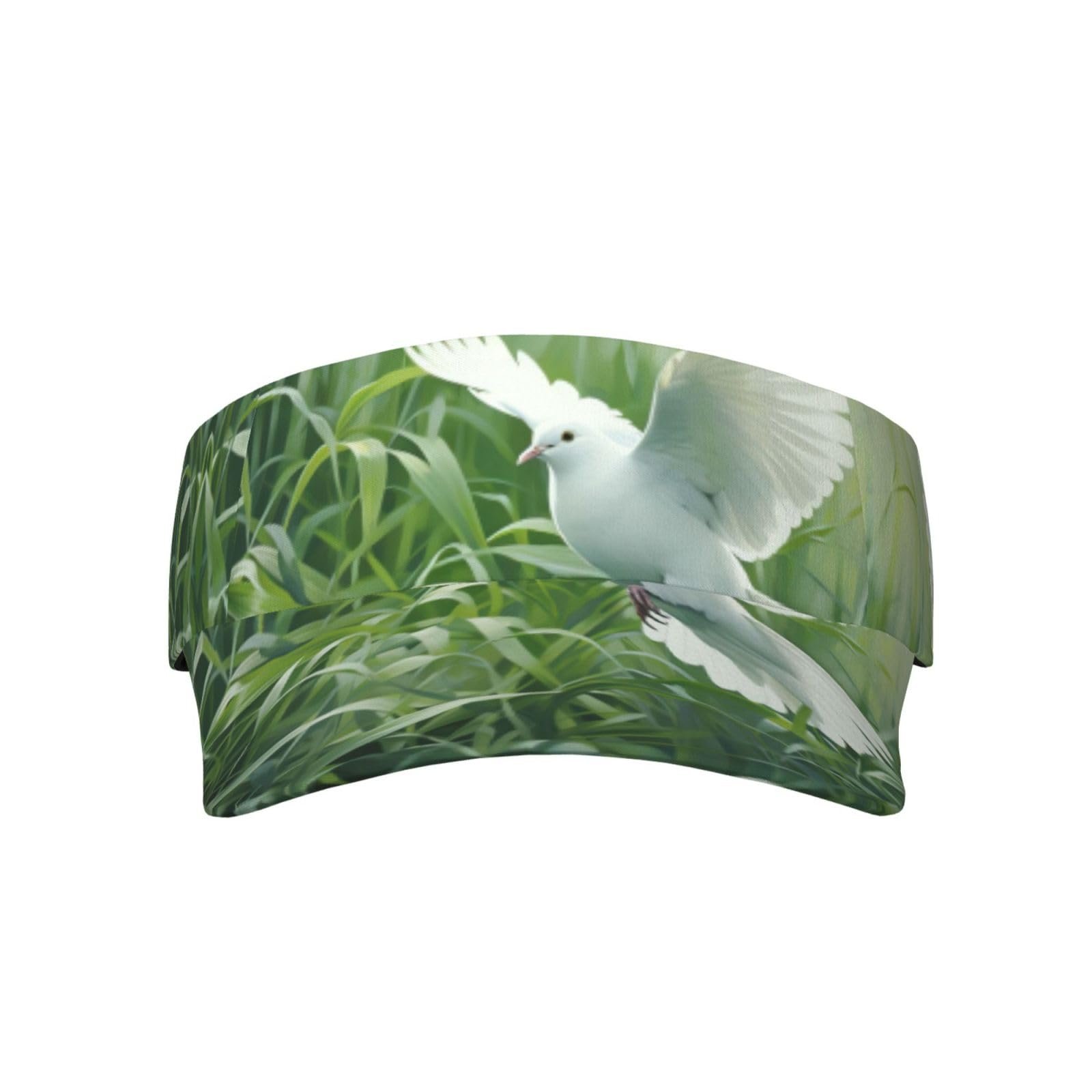 Бейсболка унисекс с принтом травы и голубей для тенниса и активного отдыха, фото №1