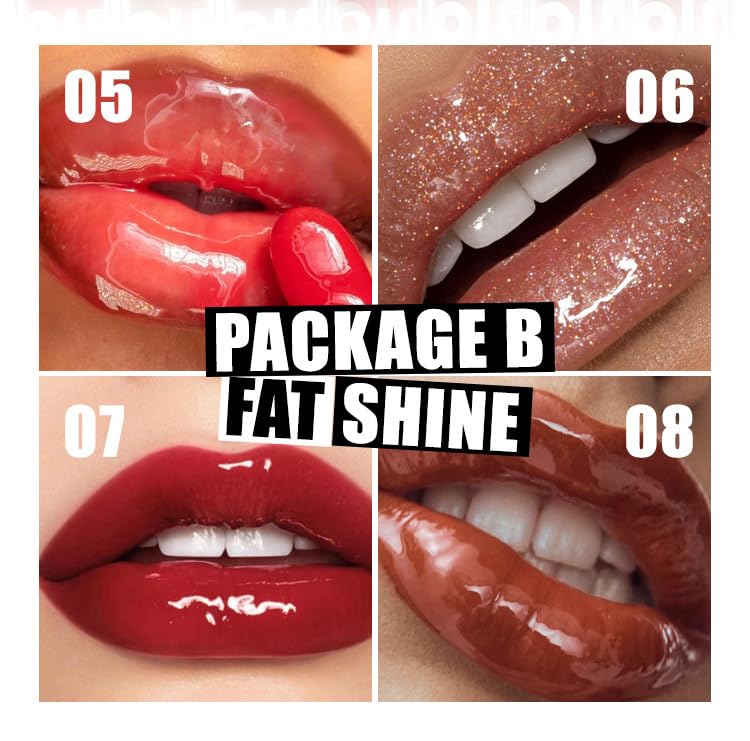 Блеск для губ Lip Oil 4 цвета, большая кисточка, увлажняющий, прозрачный, блестящий финиш (B), фото №4