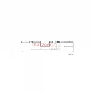 Трос стоякового гальма METZGER 10.6203 задній лівий для PEUGEOT - Фото 1