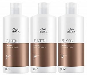 Шампунь WELLA Professionals Fusion Silksteel Intense Repair для пошкодженого волосся 500 мл упаковка 3 шт. - Фото 1