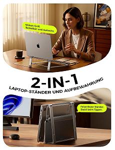 Вертикальна Підставка для Ноутбука MAGIC JOHN & Тримач для Зберігання Портативна Алюмінієва synthetic.ua - Фото 1