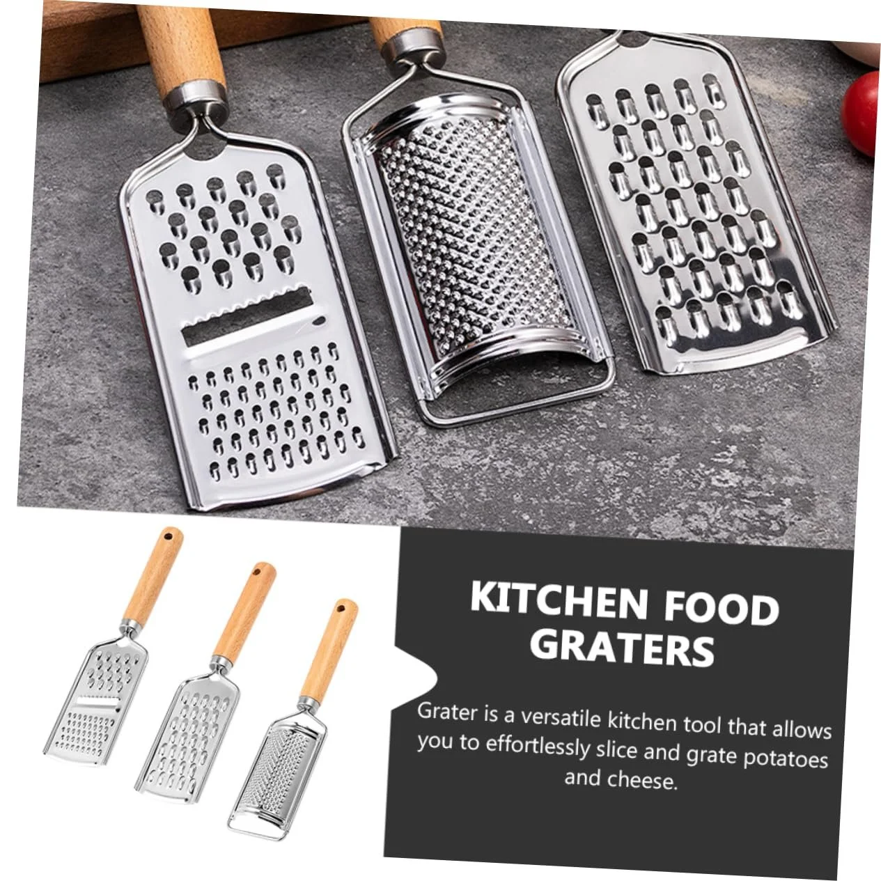 Терка кухонна 3-секційна, багатофункціональна для картоплі, моркви та огірків, ергономічний дизайн, фото №7 Терка кухонна 3-секційна, багатофункціональна для картоплі, моркви та огірків, ергономічний дизайн, фото №7