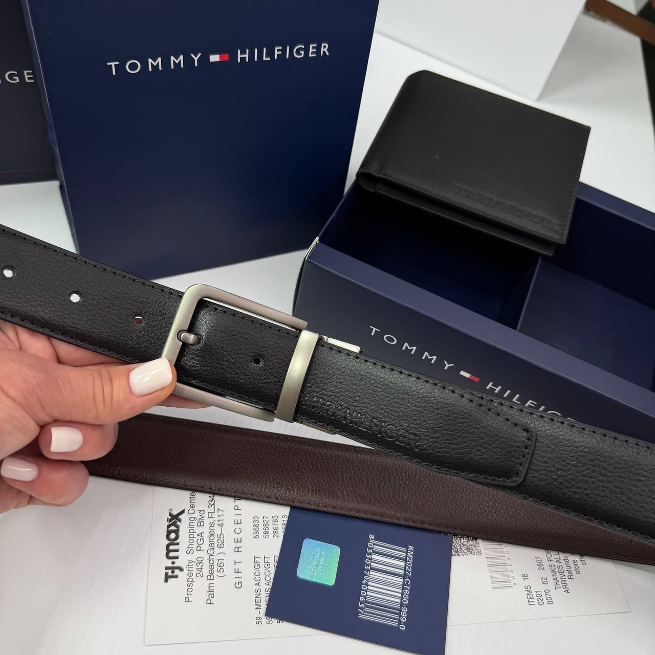 Чоловічий подарунковий набір Tommy Hilfiger: шкіряний гаманець і пояс, фото №3