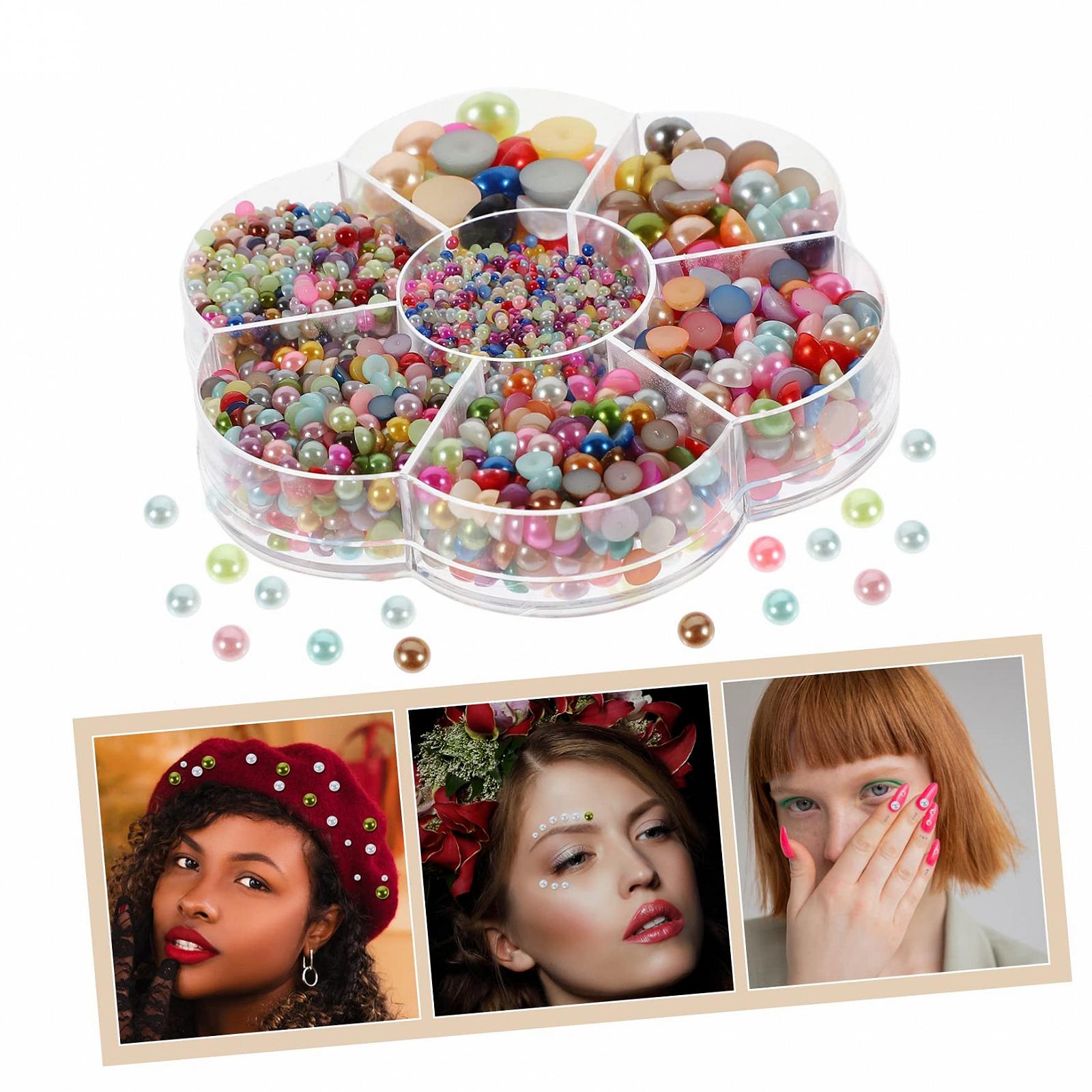 Полукруглые бусины для декора ногтей ABS, 3 коробки, фото №4