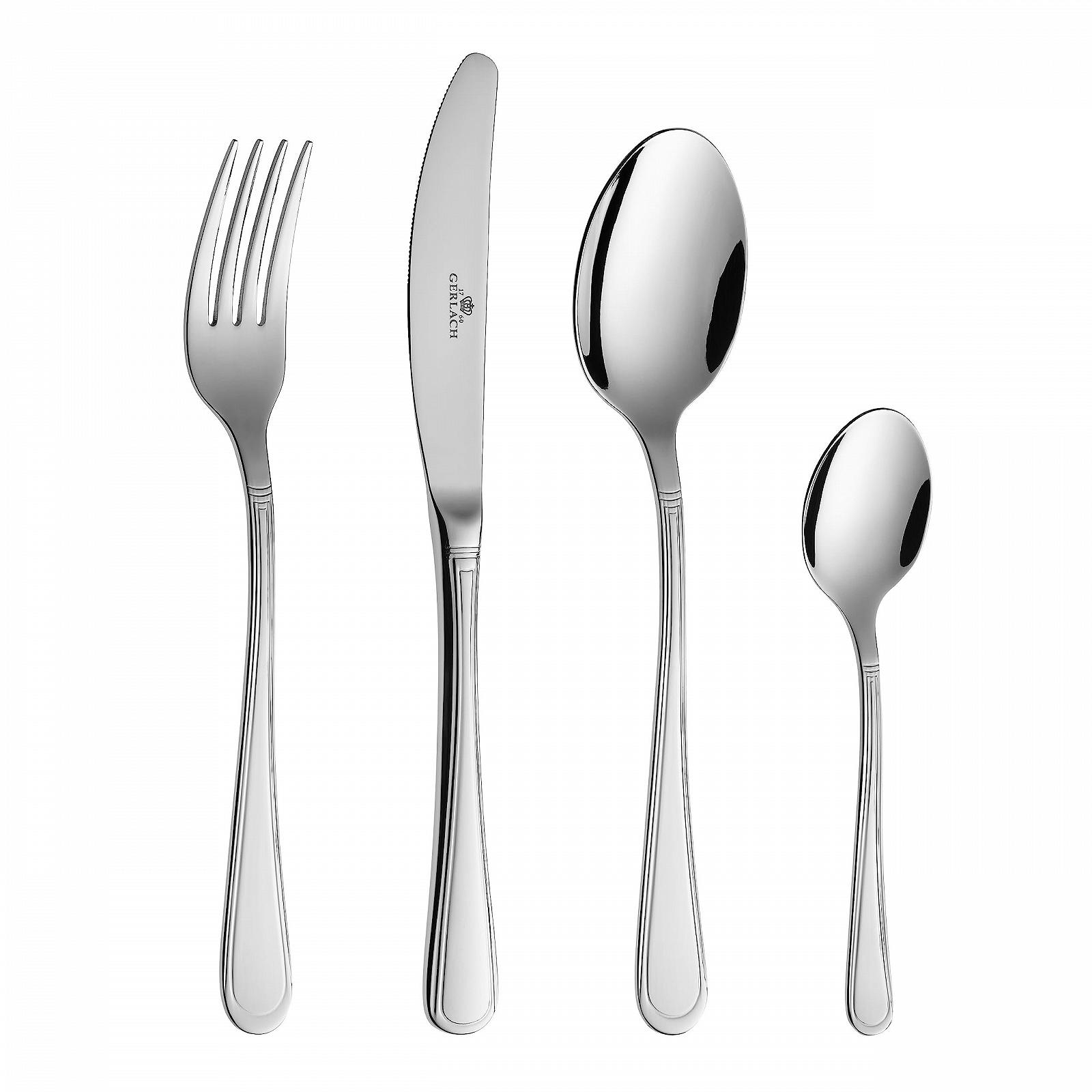 Набір столових приборів Gerlach Antica на 6 персон (ніж, виделка, ложка, чайна ложка), нержавіюча сталь, 24 шт., фото №1 Набір столових приборів Gerlach Antica на 6 персон (ніж, виделка, ложка, чайна ложка), нержавіюча сталь, 24 шт., фото №1