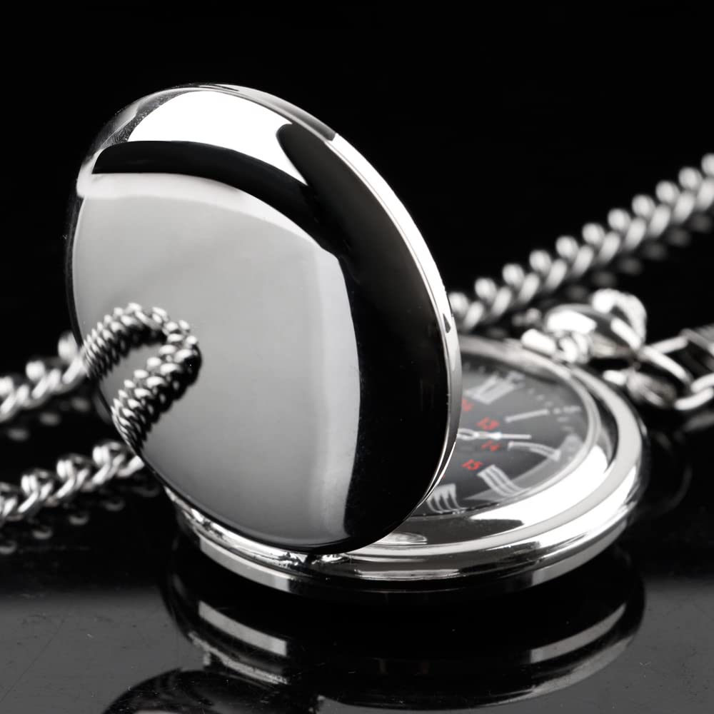 Годинник Tiong Smooth Vintage Steel Quartz Classic з ланцюжком для чоловіків жінок, фото №3