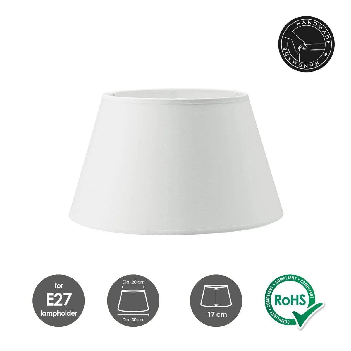 Настільна лампа Home Sweet Home Largo Modern 30/30/38 см металева E27 LED зі шнуровим вимикачем біла, фото №8