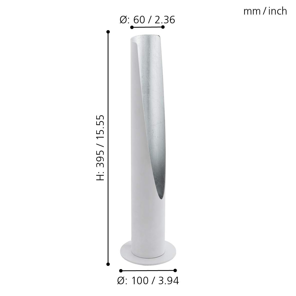 Настільна лампа EGLO Barbotto 1-Bulb Steel Bar GU10 Біла/Срібляста, фото №3