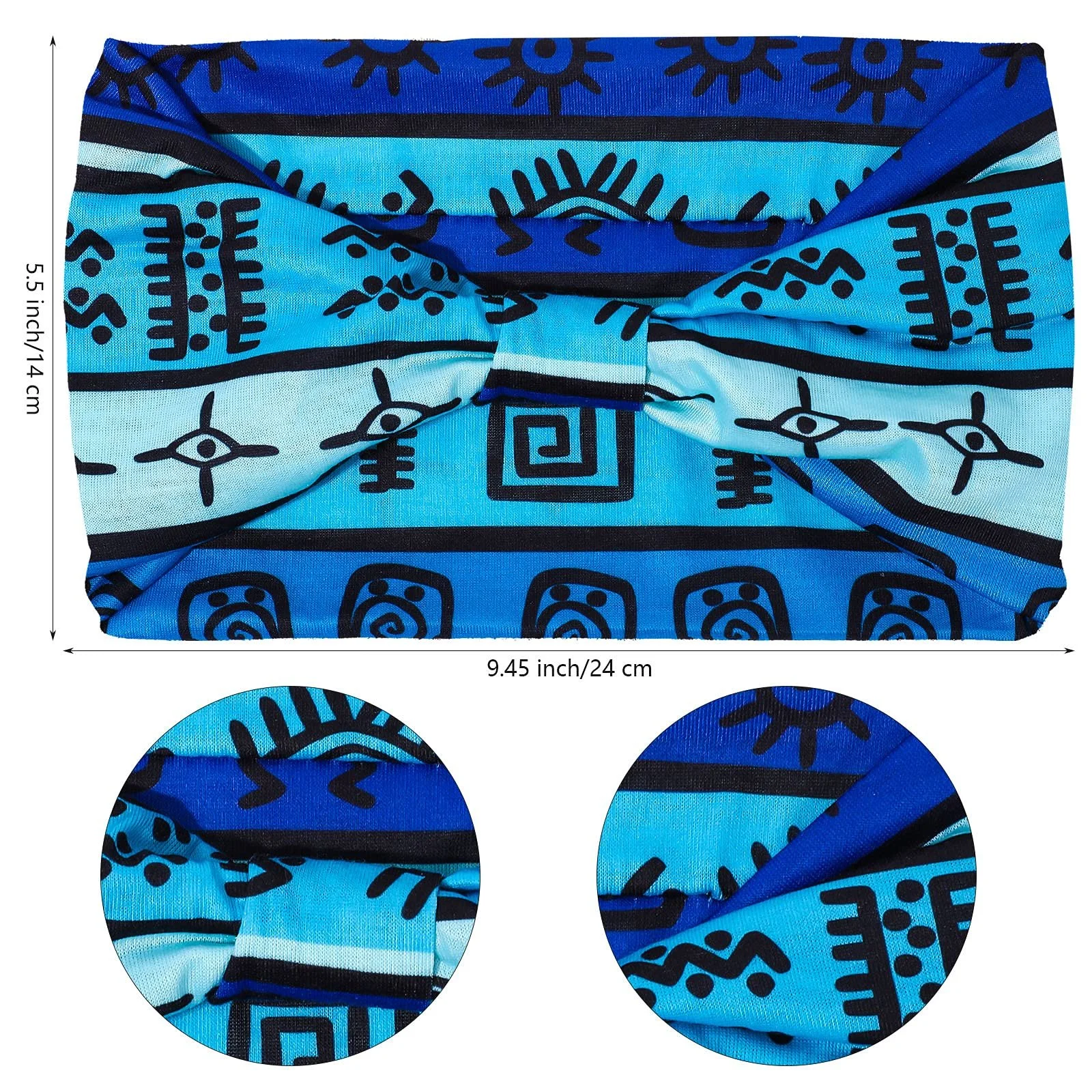 Пов'язка на голову Широка африканська в стилі бохо для жінок, фото №4