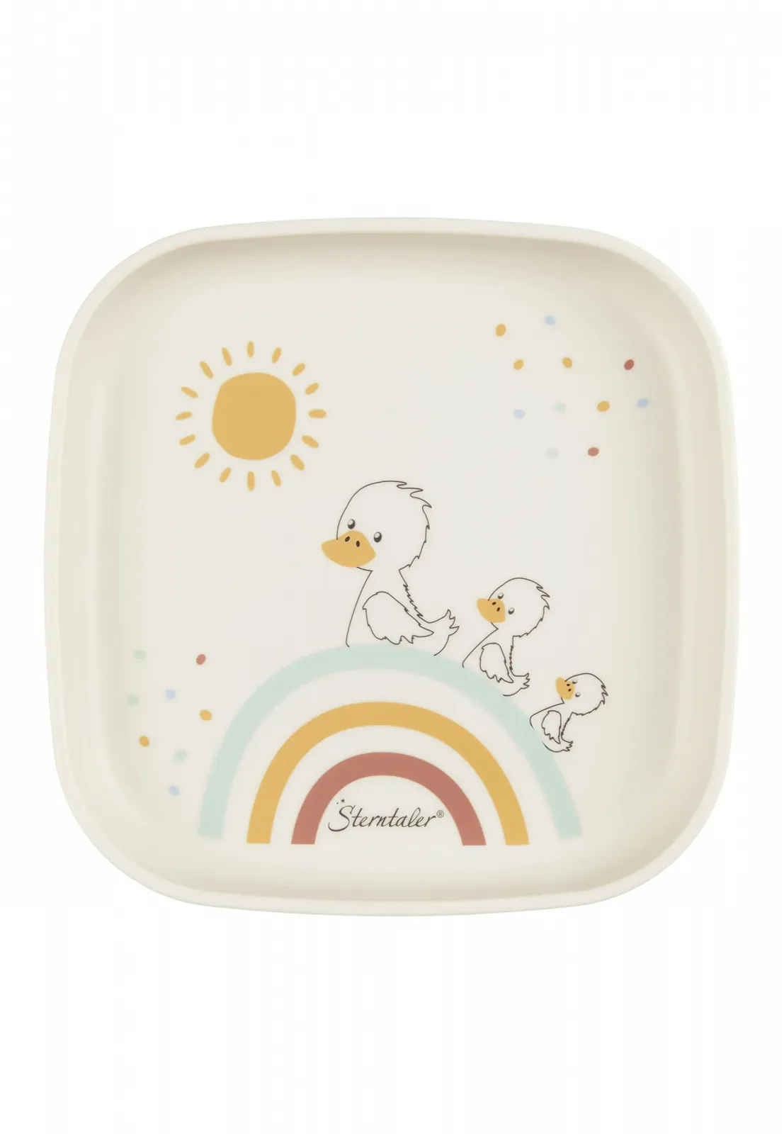 Набір посуду Sterntaler Edda Lou Duck Ecru з 5 предметів: чашка, квадратна тарілка, квадратна миска для каші, ложка та виделка, фото №2 Набір посуду Sterntaler Edda Lou Duck Ecru з 5 предметів: чашка, квадратна тарілка, квадратна миска для каші, ложка та виделка, фото №2