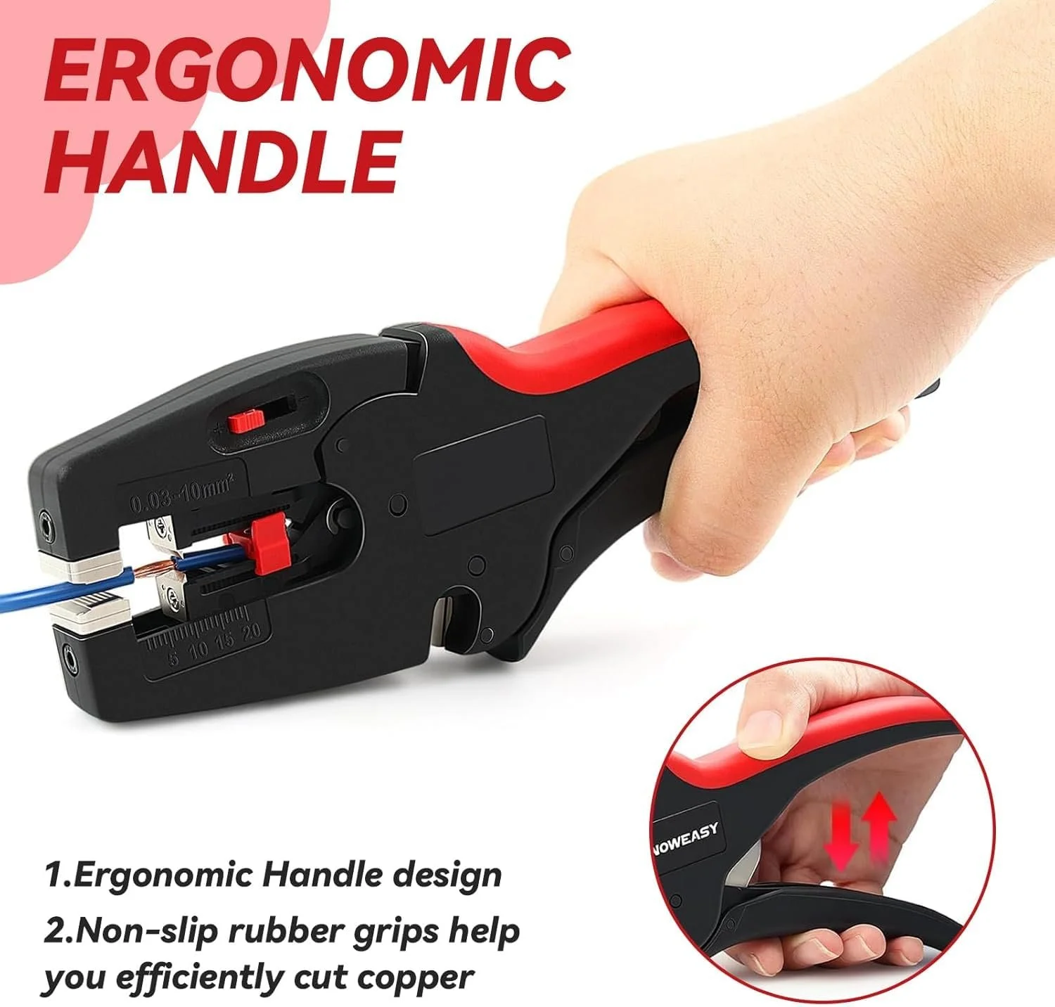 Автоматический стриппер ZhouWei 2 в 1 с регулируемым ограничителем длины 0.03-10 мм² Нескользящий, фото №4