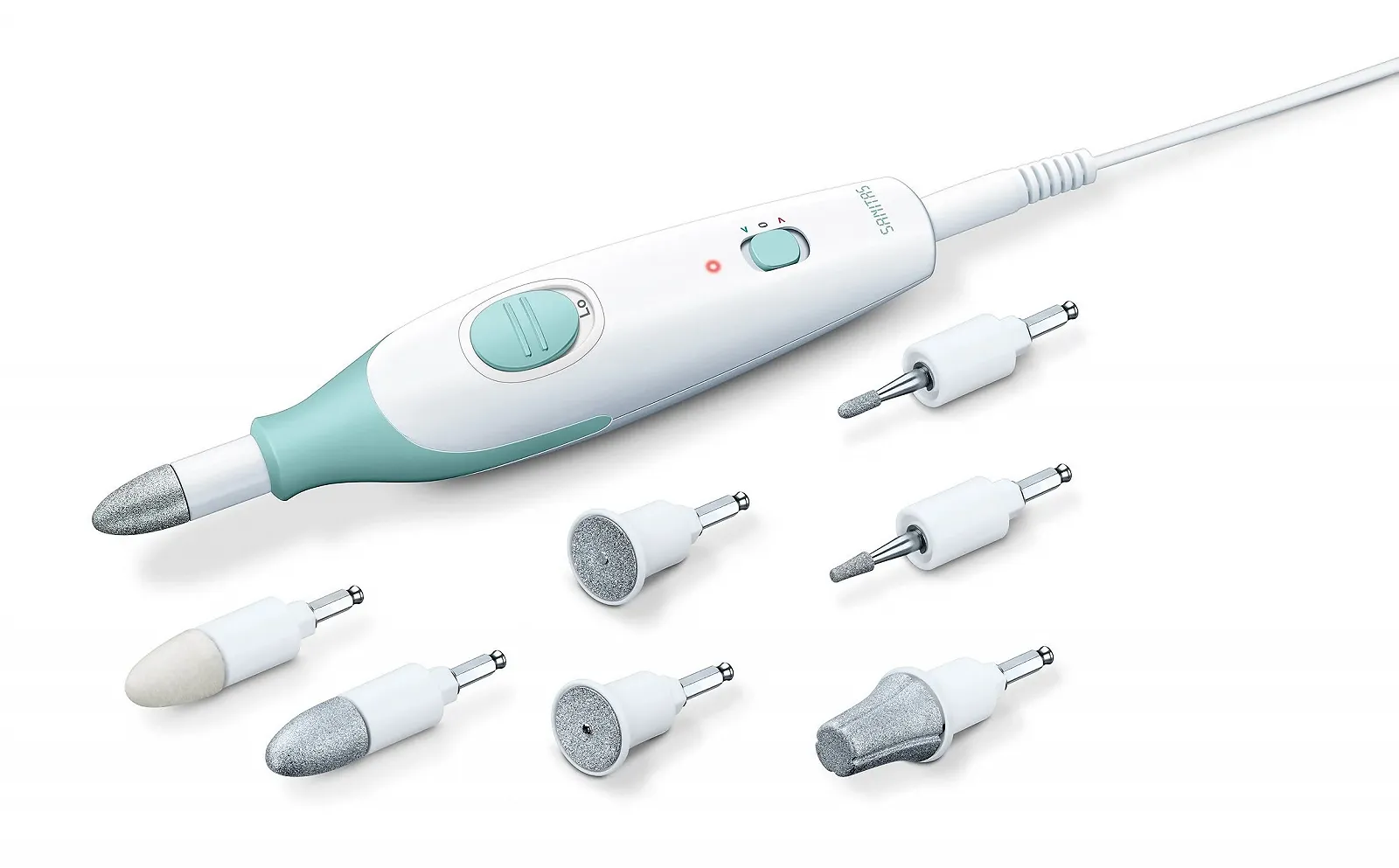 Набір електричний для манікюру та педикюру Sanitas SMA 36, 7 високоякісних насадок, фото №5
