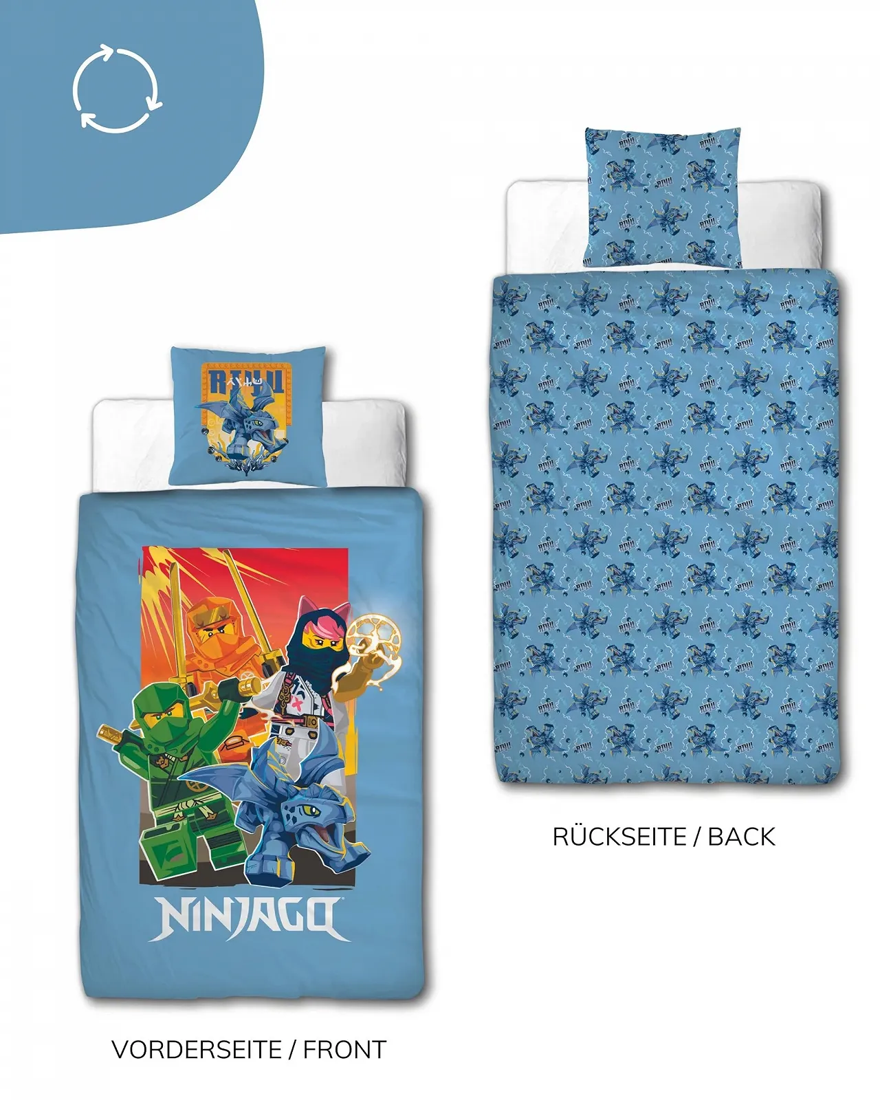 Постельное белье детское Lego Ninjago Rise of the Dragons 100% Хлопок 135 x 200 см, фото №4