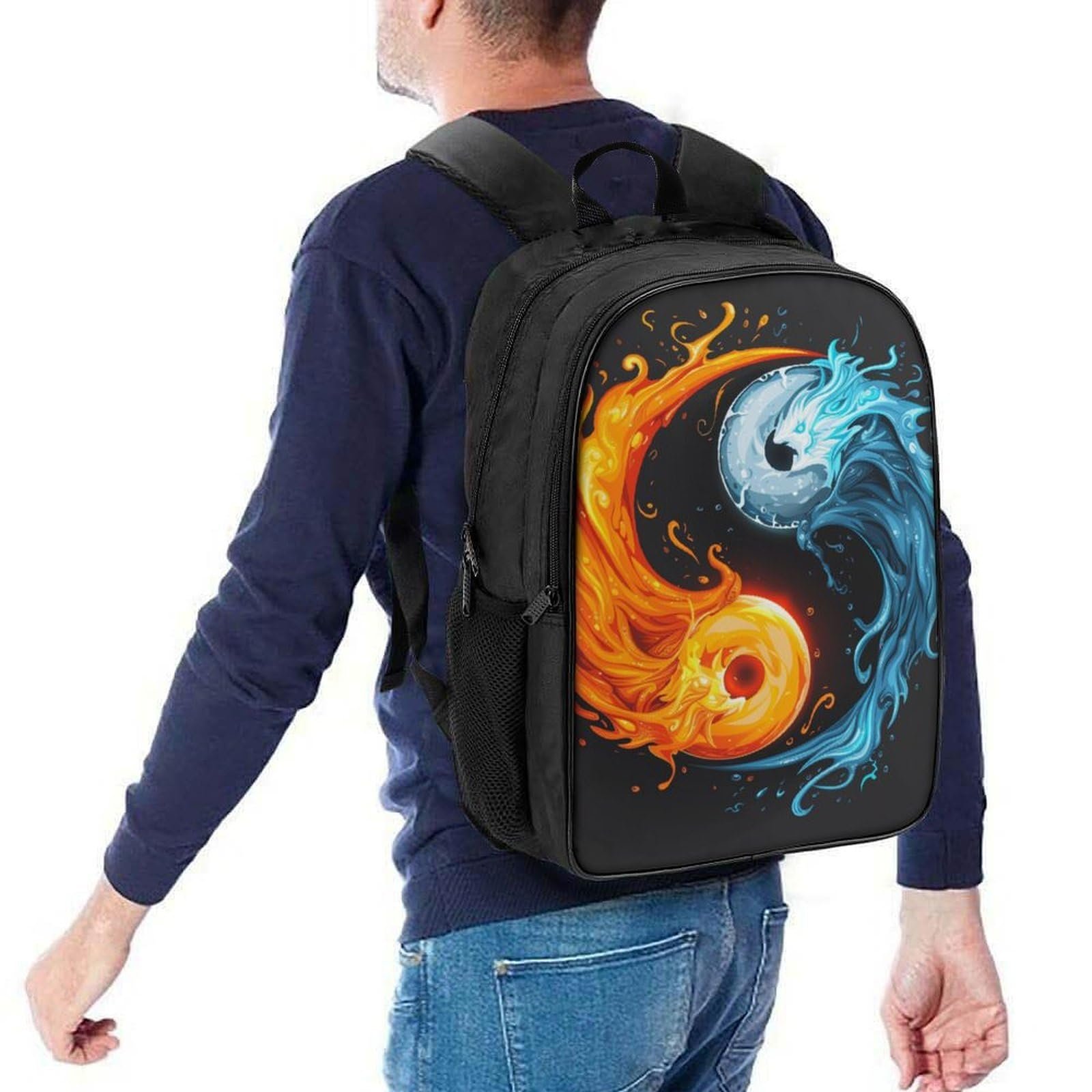 Рюкзак RSIUUODNF Yin Yang Bagua Детский школьный рюкзак 3D мультяшный принт для мальчиков, учеников начальной и средней школы, школьная сумка 40x28x16 см, фото №5
