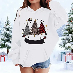 Худи Generisch Рождественский Свитер Девочка Рождественский Пуловер Худи Рождественский Длинный Рукав с Рождественским Мотивом Легкий Рождественский Наряд Удобный Рождественский Костюм synthetic.ua - Фото 1