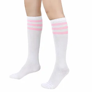 Полосатые гетры Повседневные полосатые футбольные носки Полосатые носки для женщин девушек - Фото 1
