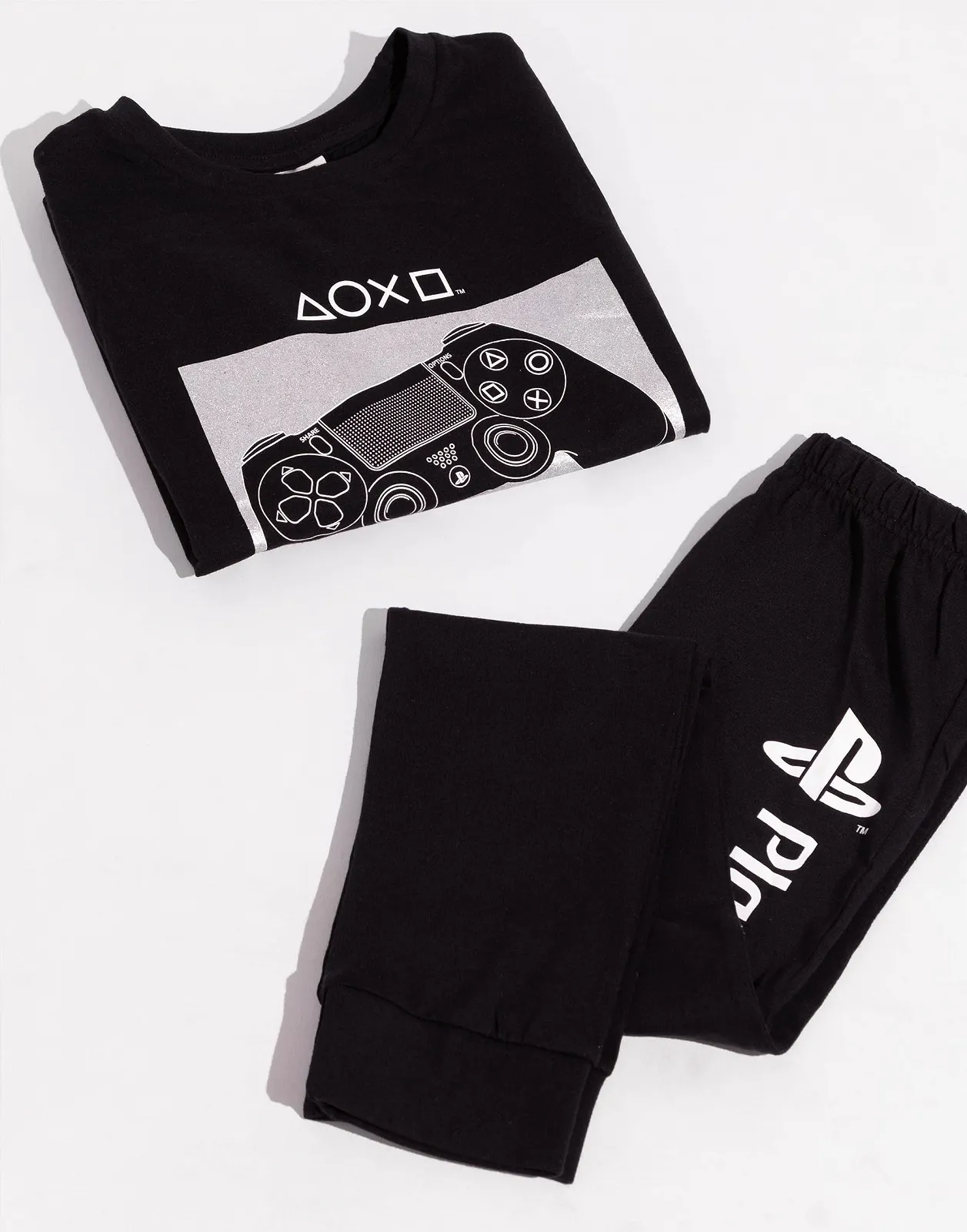 Пижама Playstation для мальчиков, детская, с длинными рукавами, черная, фото №4